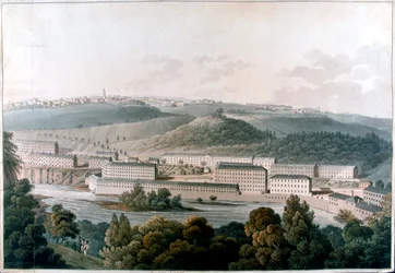 Mulini di New Lanark, Scozia, c1815