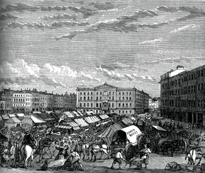 Piazza del mercato di Nottingham, c. 1880