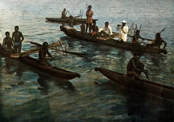 Nuova Guinea. Piroghe papuane, Papua Nuova Guinea. Piroghe papuane, 1900