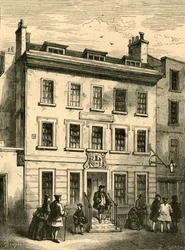Vecchia casa ancora in piedi a Bolt Court, 1897