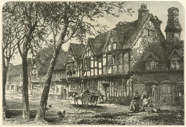 Vecchie Case Sotto il Castello di Warwick, 1898