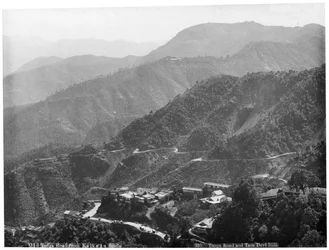 Vecchia strada Tonga da Kalka a Simla, India, inizio XX secolo