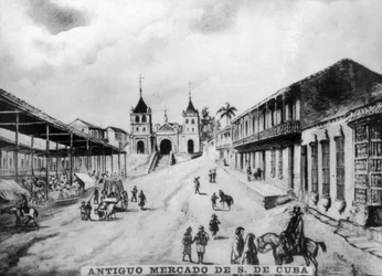 Vecchio mercato di Santiago de Cuba, XIX secolo, anni 1920