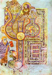 Parole iniziali del Vangelo di San Matteo Liber Generationes, dal Libro di Kells, c800