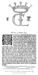 Ordine dei Lord e dei Comuni riguardante le armi, 1643-1644, 1893
