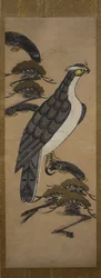 Otsu-e di falco su un pino, XVIII secolo