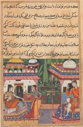 Pagina da Le storie di un pappagallo Tuti-nama: Trenta-seconda notte: Kaiwan invia un messaggio...