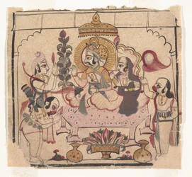 Pagina da un Ramayana disperso: Storia di Rama, ca. metà XVIII secolo