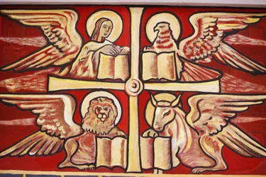 Dipinto nella cattedrale di Lomé: evangelisti, Lomé, Togo