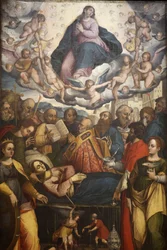 Dipinto nella chiesa di San Francesco, Gallipoli, Puglia: La morte di Maria, Gallipoli, Italia
