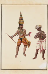 Coppia di danzatori del tempio maschili, 1820-1825