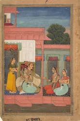 Panchama Ragini: Pagina da una serie Ragamala Ghirlanda di Modi Musicali, ca. 1640