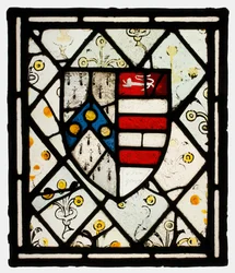Pannello con Scudo Araldico di Johnson, Britannico, ca. 1500