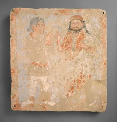 Pannello con il dio ZeusSerapisOhrmazd e adoratore, ca. III secolo d.C.