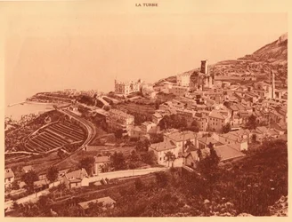Panorama e vista di la Turbie, Monaco, 1930
