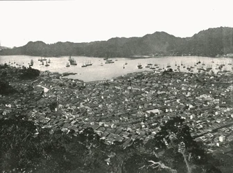 Veduta panoramica della città, Nagasaki, Giappone, 1895