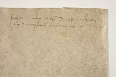 Bolla papale che conferma la carta del vescovo Henry Wardlaw, verso