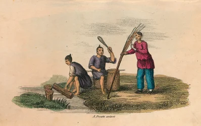 Fabbricazione della carta in Cina, AD 105, c1850
