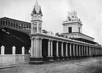 Stazione ferroviaria centrale del Paraguay, Asuncion, Paraguay, 1911