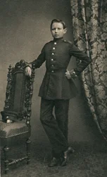 Paul von Hindenburg 1847-1934, come cadetto a Wahlstatt, 1860, anni 1930