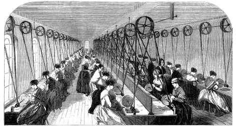 Sala di affilatura delle penne, fabbrica Hanks, Wells & Co, Birmingham