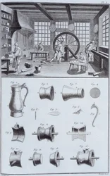 Produzione di peltro, c. 1750