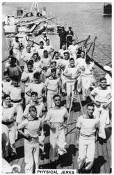 Esercizi fisici a bordo della HMS Devonshire, 1937