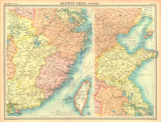 Mappa politica della Cina orientale