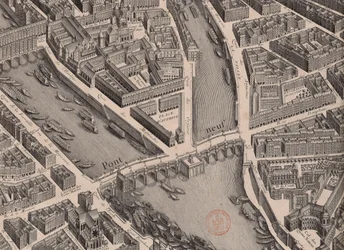 Pont Neuf. Piano di Parigi, detto Turgot, 1739