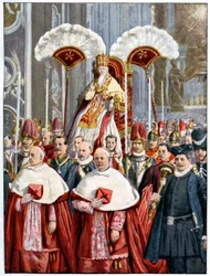 Papa Leone XIII nella Basilica di San Pietro, Roma