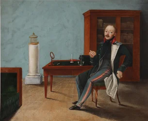 Ritratto di Alexander Stepanovich Talyzin 1795-1858 nel suo studio, 1820s