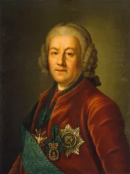 Ritratto del conte Alexey Petrovich Bestuzhev-Ryumin 1693-1766, dopo il 1757