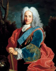 Ritratto di Filippo V re di Spagna (1683-1746). Dipinto anonimo, arte barocca.