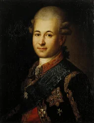 Ritratto di Semyon Zorich 1745-1799, il favorito di Caterina la Grande, fine XVIII sec.