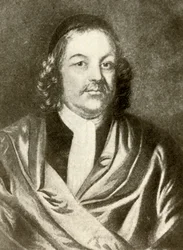 Ritratto di Simon Bradstreet, in toga e berretto