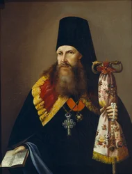 Ritratto di Varlaam Denisov, Arcivescovo degli Urali 1804-1873, metà del XIX secolo
