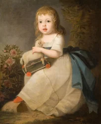 Ritratto di un bambino con una pecora giocattolo, 1850