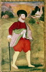 Ritratto di un europeo, Scuola Mughal, Periodo di Akbar