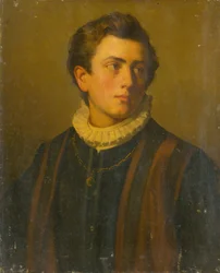 Ritratto di un giovane con colletto bianco inamidato