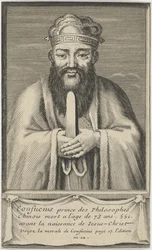 Ritratto del pensatore e filosofo sociale cinese Confucio, tra il 1745 e il 1755
