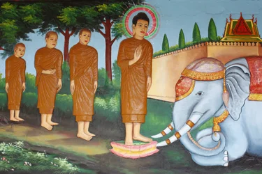 Monastero di Preah Prom Rath, Vita del Buddha, Un elefante selvaggio domato dalla Gentilezza Amorevole, Siem Reap, Cambogia