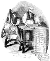Preparazione delle schede perforate per un telaio Jacquard