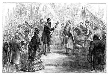 Presentazione di una spada a Giuseppe Garibaldi al Crystal Palace, 1864