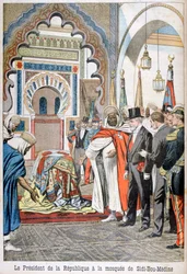 Il presidente Loubet visita la moschea di Sidi Bou Medine, Tlemcen, Algeria, 1903