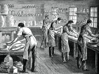 Operai alla pressa, c1880