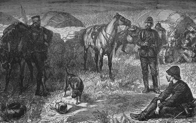 Il principe Luigi Napoleone e il gruppo prima della sorpresa Zulu, c. 1880