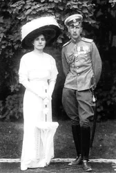 Principessa Elena di Serbia con il marito Principe Giovanni Costantinovich di Russia, c1915