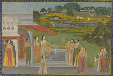 Principesse si radunano a una fontana