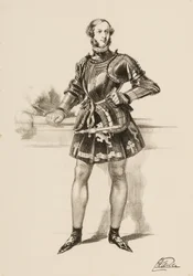 Stampa di William 2° Conte di Craven in costume indossato al Torneo di Eglinton 1839