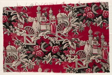 Cotone stampato con scena egiziana, 1800